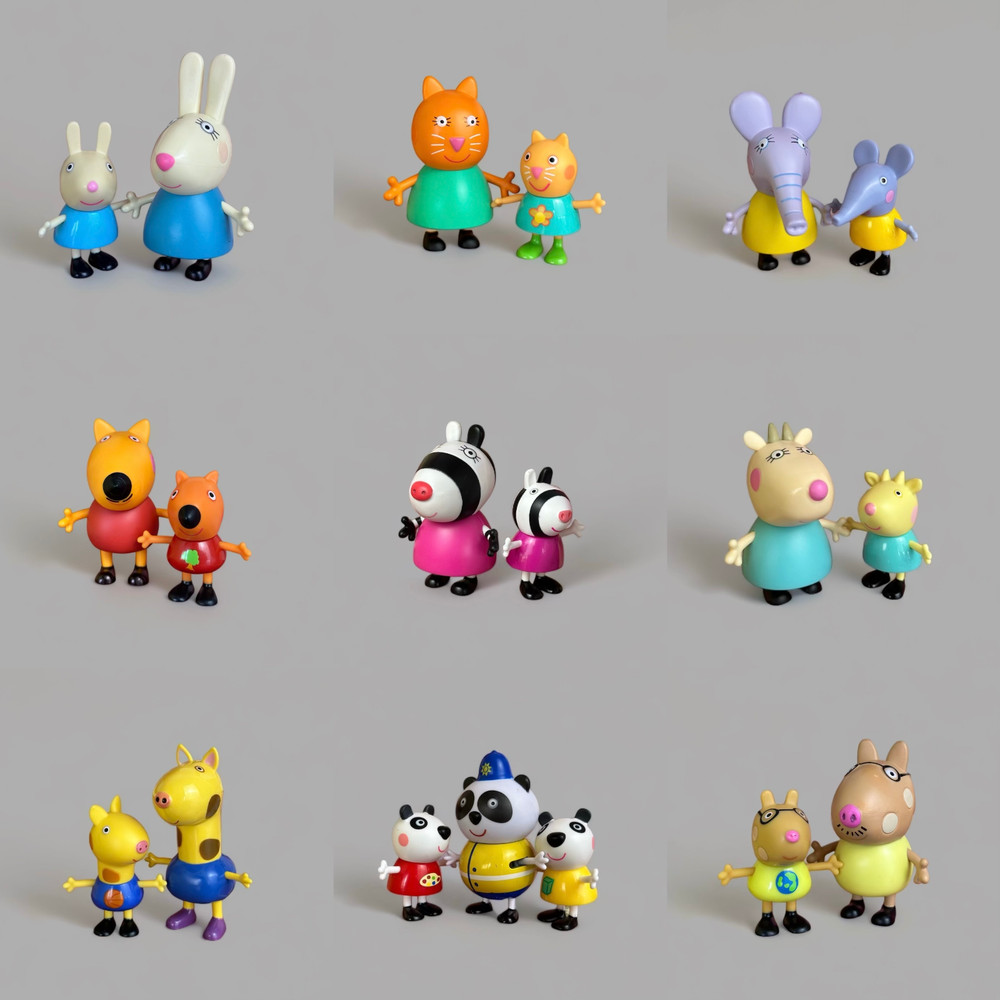 HARD HEAD Peppa Pig Parent Figures: Mommy Cat, Goat, Zebra…Daddy Bull, Pony, Fox