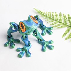 Cute Mini 3D Printed Frogs with Magnetic Feet, Articulated 3D Printed Frog OY