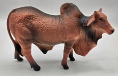 Brown Zebu Bull Figure Toy Gift Child Plastic Figura Toro Cebu Regalo Plástico