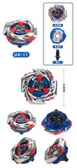 Burst Beyblade UX-11 Red Silver Master Starter Blue Bey Spinning Top Gyro Toy