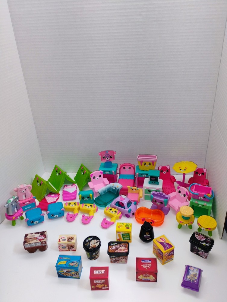 Shopkins 90 Piece Lot Mini Brands & 37 Piece Furniture Moose Enterprise