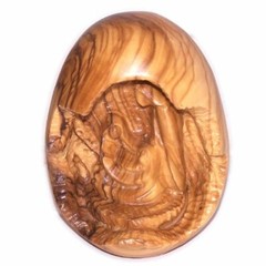 Egg with nativity carved within or inside – one piece (12 cm or 5 inch high)