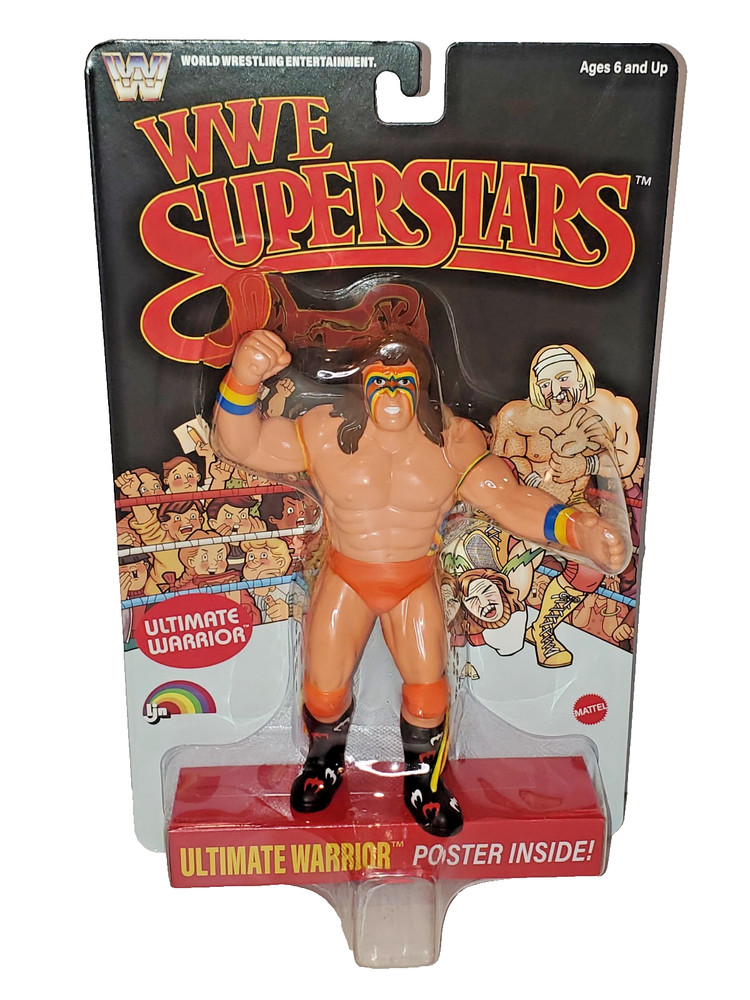 New WWE WWF LJN Superstars ULTIMATE WARRIOR Black Card Wrestling Figure Mattel