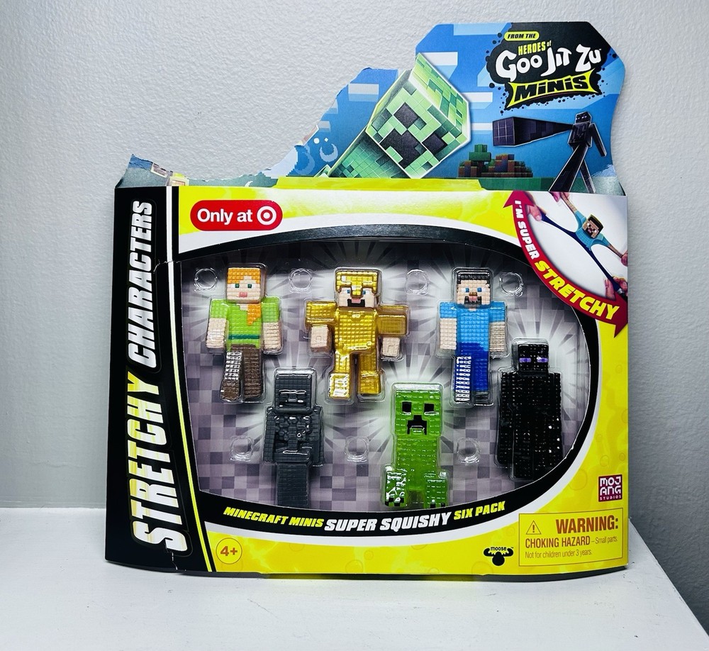 Goo Jit Zu Minecraft Mini Figure 6-pack Stretch Characters target Exclusive-Read