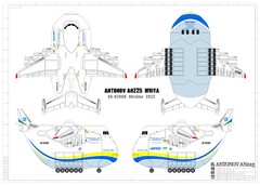 FOR AN-225 Transport Aircraft Cute Version 3D Printed Models Gift