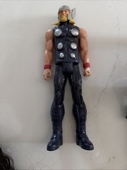 Marvel Thor Action Figure Black Suit Silver Helmet Blonde Hair Plastic Figure
