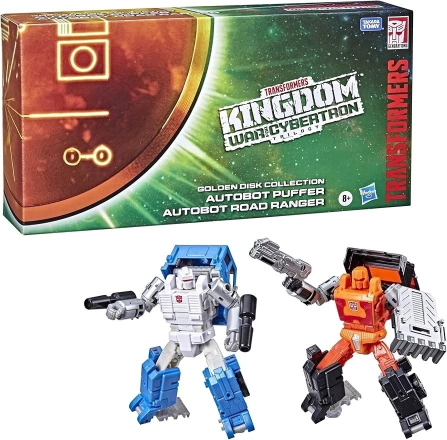 TRANSFORMERS Kingdom War for Cybertron PUFFER & ROAD RANGER Golden Disk – NEW