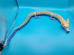 Flexi Crystal Dragon 3D Printed Articulated Fidget Toy Tik Tok tri colored