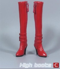 1/6 Women RED High heels Boots Zipper Shoes For 12″ figure phicen kumik ❶USA❶