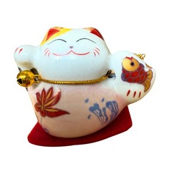 Set of 5 Mini Maneki Neko Lucky Cat Figurines for Prosperity & Fortune –…