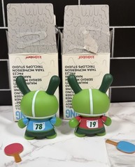 Kidrobot Dunny 2012 Series Ping Pong 3″ Vinyl Figures Mauro Gatti Lot of 2