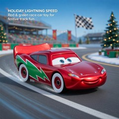 Disney Pixar Cars Movie #95 Christmas Lightning McQueen 1:55 Diecast Model Car