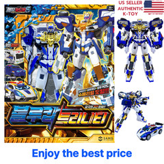 Metal Cardbot S BLUE COP TRINITY Police Car Armor Bus Transforming Robot 2024