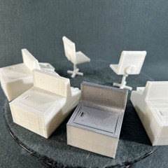 Sci Fi Control Room Computer Desk Chair Action Figure Accessory Lot