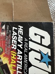 G I Joe HAL HEAVY ARTILLERY LASER 1982 with Box & Data Card & Figure Included
