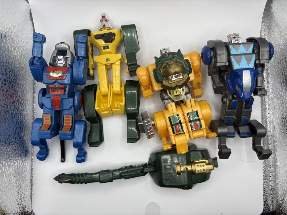 Vintage Tek Toys Robo-Kats LOT of 4 Fighting Animal Anibots Robot Toys