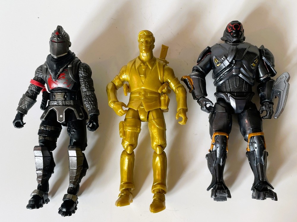 Jazwares Fortnite 4″ Figure Lot: The Scientist, Black Knight, and Midas