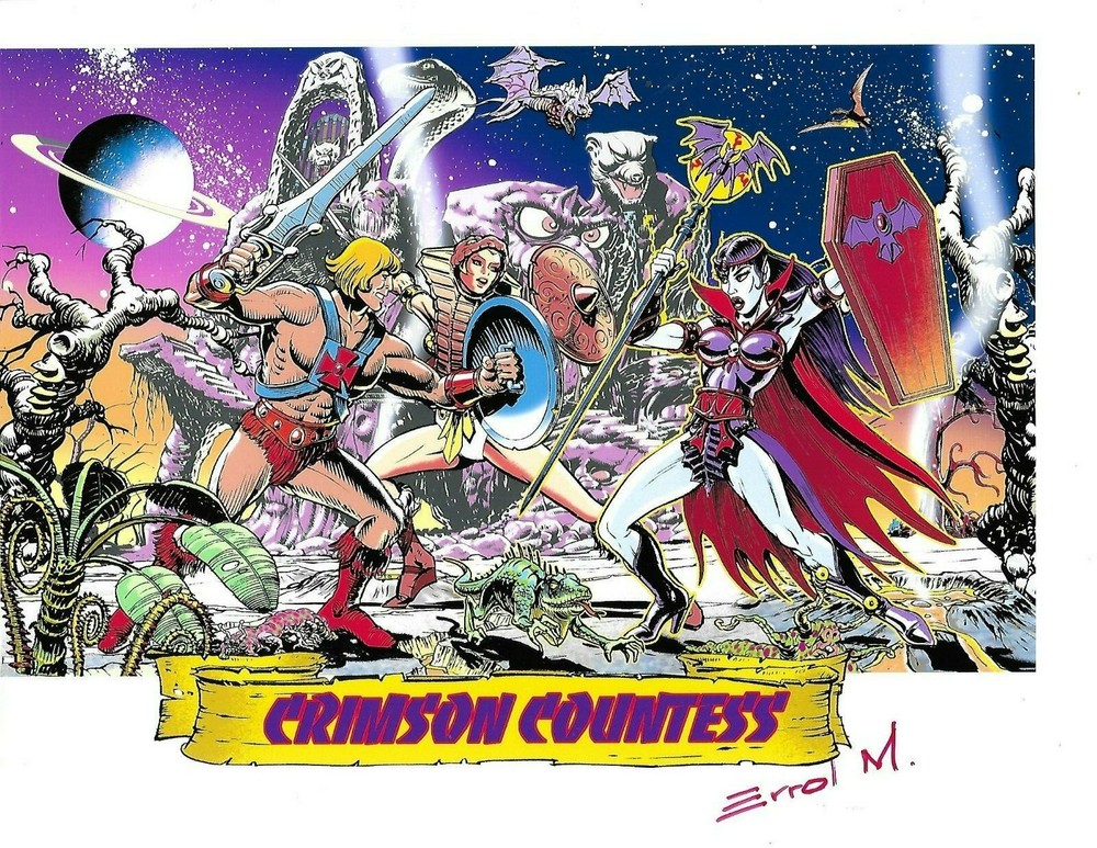 MASTERS OF THE UNIVERSE “Crimson Countess” Print Signed Errol McCarthy 8.5″ x11″