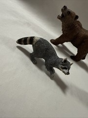 Schleich Animal Figures Lot Of 4 Bear Wolf Hippo Raccoon