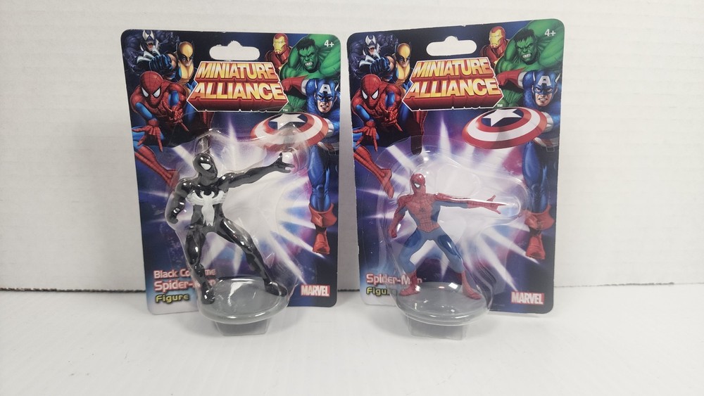 Monogram Marvel Miniature Alliance Black Spider-Man & Spider-Man Figures 2.5 NEW