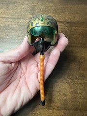 Vintage 1960’s HASBRO Hong Kong GI Joe Camo PILOT HELMET w/VISOR & Repro O2 MASK