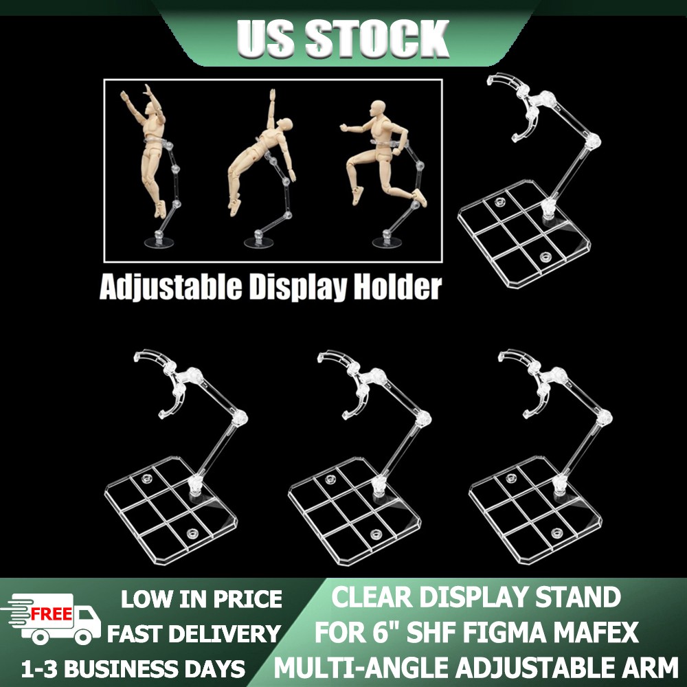Universal Clear Plastic Figure Stand For SHF Mafex Figma 6″ Action Figure Base