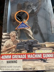 12” GI Joe Electronic 40MM Grenade Machine Gunner, 1/6scale Hasbro 2000