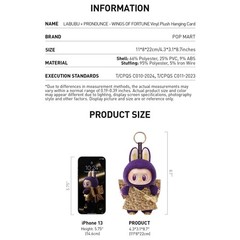 POP MART Labubu x Pronounce Wings of Fortune Vinyl Plush Hanging Card Sealed