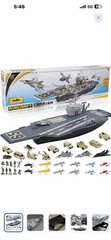 33 Inch USS Enterprise aircraft carrier with Soldiers, Jets, Military Vehicles