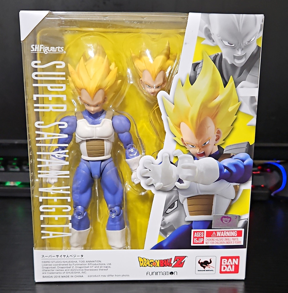 S.H.Figuarts Dragon Ball Z Super Saiyan Vegeta Action Figure w/ Alt Head 2016