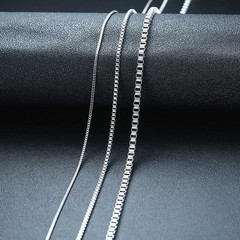 1/2/3MM Thin Chain Necklace for Men,Stainless Steel Square Box Chain Link
