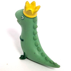 Peppa Pig Prince Mr. Dinosaur Yellow Crown 1.5 Inch Tall Sit & Stand 2023 T-Rex
