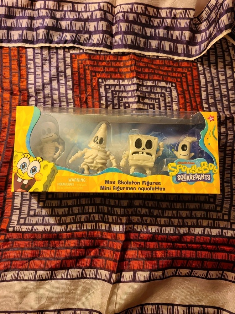 SpongeBob Mini Skeleton Figures 4 Pack Squidward Plankton Patrick SpongeBob NEW