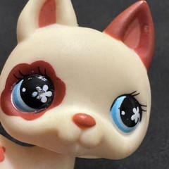 GERMAN SHEPHERD DOG Littlest Pet Shop LPS #544 * Flower Cream Brown BLUE MAGNET