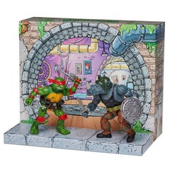 TMNT 1988 Remastered Raphael vs Rocksteady Playmates Action Figure 2-Pack N Hand