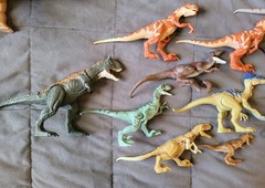 Big Jurassic World Toy Dino Lot Indominus T- Rex Mosasaurus Raptors Triceratops