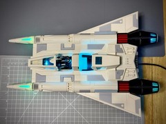 Buck Rogers Thunderfighter Starfighter Model 17in. (BEIGE LARGE ANIMATED LIGHTS)