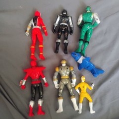 POWER RANGERS Figures LOT of 6 Red BLACK Green YELLOW