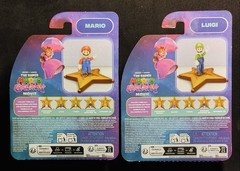Mario/Luigi 1.5 inch Mini Star Fig. Super Mario Galaxy Movie Jakks Lot of (2)