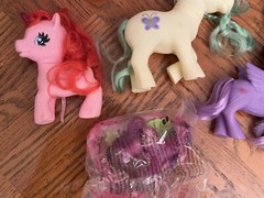 VINTAGE MY LITTLE PONY FIGURE LOT VARIOUS PONIES SOME WITH BRAIDED HAIR