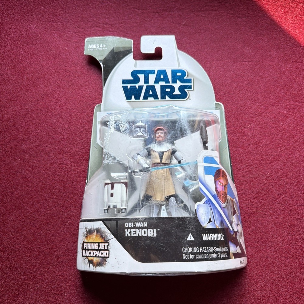 Star Wars Clone Wars Obi-Wan Kenobi 3.75″ Figure Animated 2008 Hasbro Sealed