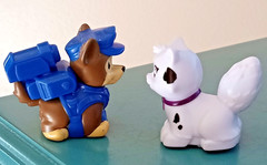 Set of 2 Paw Patrol Micro Mover Toys Chase Dog and Cat Marshall