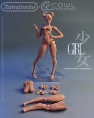 Romankey 6in Flexible PVC Joints Suntan Girl Anime Action Figure Body Model Toys