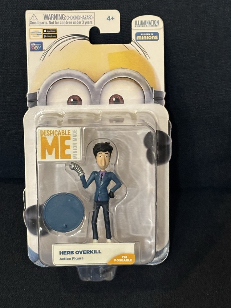 NEW, DESPICABLE ME~MINIONS MOVIE~HERB OVERKILL FIGURE~THINKWAY TOYS