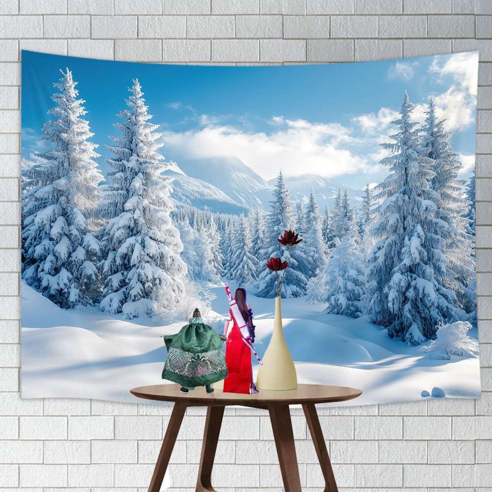 Snowy Mountain Forest For Action Figure Background Backdrop Diorama Doll House