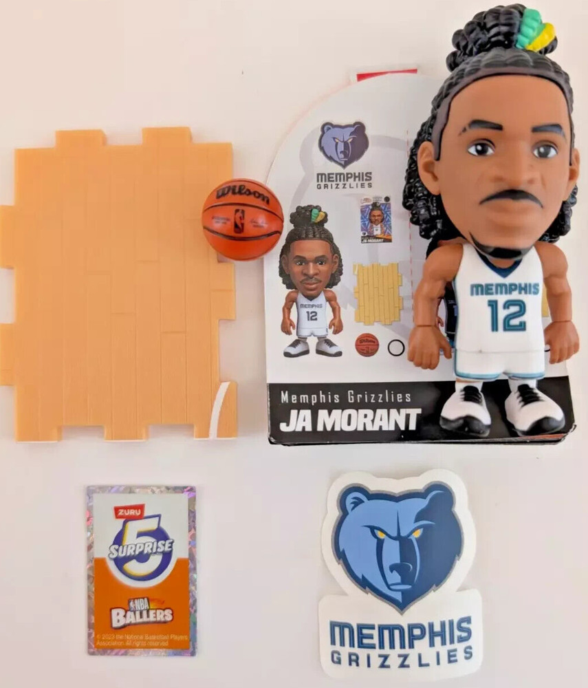 NEW Zuru NBA BALLERS mini figure #12 JA MORANT MEMPHIS GRIZZLIES white jersey