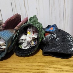6 Lot Dinosaur Hand Puppets Rubber Dinosaur Head Puppet 3D Realistic Vary Nice