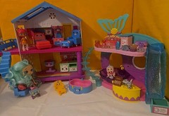 SHOPKINS Playset HAPPY PLACES Rainbow Beach +Reef Retreat +3 Dolls +Figures LOT