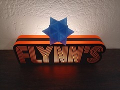 Retro Bit for Tron vintage style display BIT blue sparkle glow in the dark