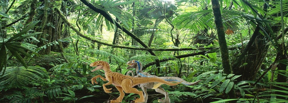 Jurassic Park World Mattel Velociraptor Dinosaur Toy Figure Diorama Backdrop #1